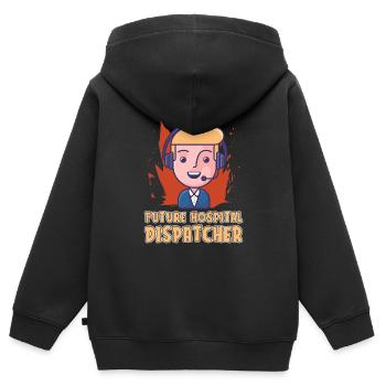 Notruf Leitstelle Einsatzzentrale Krankenhaus - Kinder Premium Organic Zip Hoodie - Schwarz - Hinten - AI Model Kid Male (0cm)