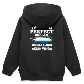 Sierra Leone - Kinder Premium Organic Zip Hoodie - Schwarz - Hinten - AI Model Kid Male (0cm)