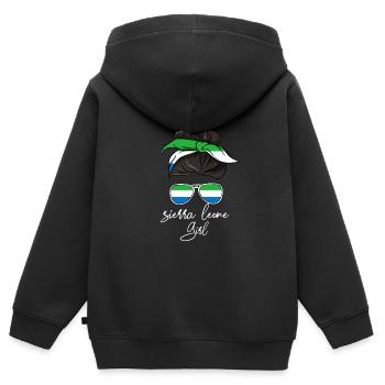 Sierra Leone - Kinder Premium Organic Zip Hoodie - Schwarz - Hinten - AI Model Kid Male (0cm)