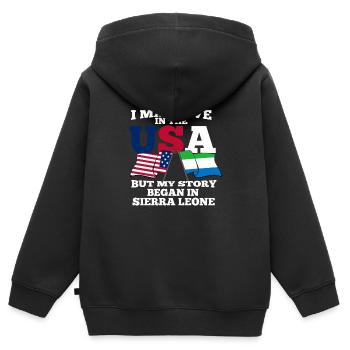 Sierra Leone - Kinder Premium Organic Zip Hoodie - Schwarz - Hinten - AI Model Kid Male (0cm)