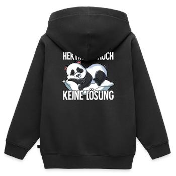 Hektik Ist Auch Keine Lösung - Kinder Premium Organic Zip Hoodie - Schwarz - Hinten - AI Model Kid Male (0cm)
