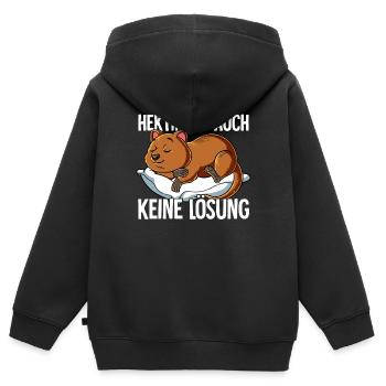 Hektik Ist Auch Keine Lösung - Kinder Premium Organic Zip Hoodie - Schwarz - Hinten - AI Model Kid Male (0cm)