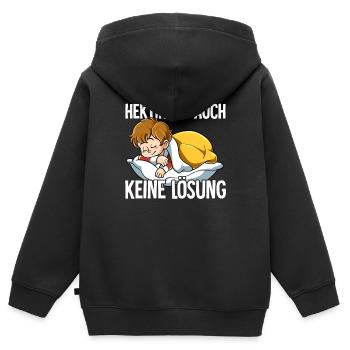 Hektik Ist Auch Keine Lösung - Kinder Premium Organic Zip Hoodie - Schwarz - Hinten - AI Model Kid Male (0cm)