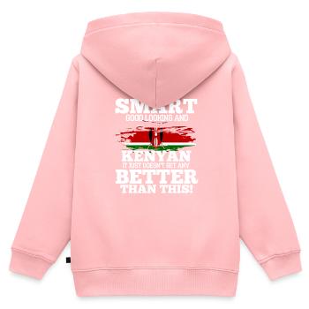 Kenia - Kinder Premium Organic Zip Hoodie - Rosa - Hinten - AI Model Kid Female (0cm)