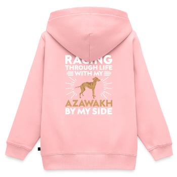 Azawakh Hundebesitzer Arabischer Windhund Tuareg Sloughi - Kinder Premium Organic Zip Hoodie - Rosa - Hinten - AI Model Kid Female (0cm)