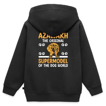 Azawakh Hundebesitzer Arabischer Windhund Tuareg Sloughi - Kinder Premium Organic Zip Hoodie - Schwarz - Hinten - AI Model Kid Male (0cm)