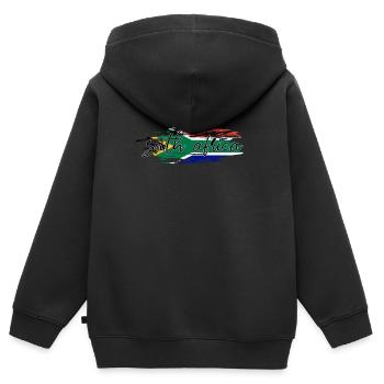 Südafrika - Kinder Premium Organic Zip Hoodie - Schwarz - Hinten - AI Model Kid Male (0cm)