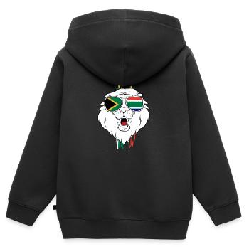 Südafrika - Kinder Premium Organic Zip Hoodie - Schwarz - Hinten - AI Model Kid Male (0cm)