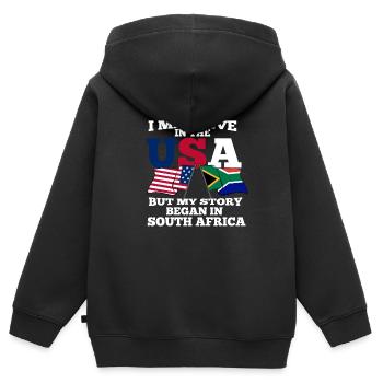 Südafrika - Kinder Premium Organic Zip Hoodie - Schwarz - Hinten - AI Model Kid Male (0cm)
