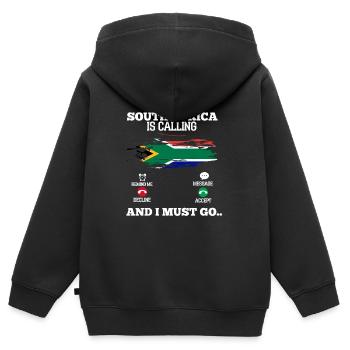 Südafrika - Kinder Premium Organic Zip Hoodie - Schwarz - Hinten - AI Model Kid Male (0cm)