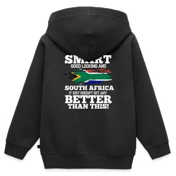 Südafrika - Kinder Premium Organic Zip Hoodie - Schwarz - Hinten - AI Model Kid Male (0cm)