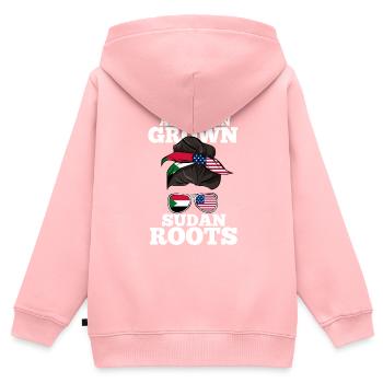 Soudan - Sweat Premium à capuche zippé enfant bio - rose - Dos - AI Model Kid Female (0cm)