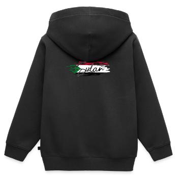 Soudan - Sweat Premium à capuche zippé enfant bio - noir - Dos - AI Model Kid Male (0cm)