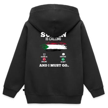 Sudan - Kids Premium Organic Zip-up Hoodie - black - Back - AI Model Kid Male (0cm)