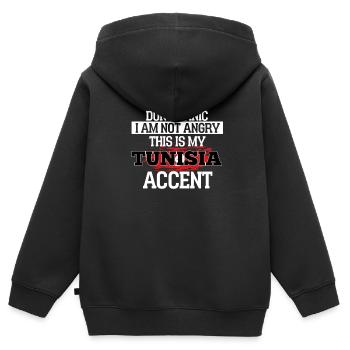 Tunesien - Kinder Premium Organic Zip Hoodie - Schwarz - Hinten - AI Model Kid Male (0cm)