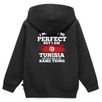 Tunesien - Kinder Premium Organic Zip Hoodie - Schwarz - Hinten - AI Model Kid Male (0cm)