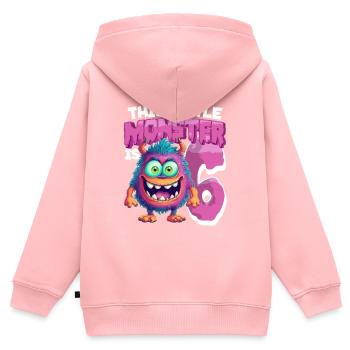 Dieses Kleine Monster Ist 6 - Sechs Jahre - 6. - Kinder Premium Organic Zip Hoodie - Rosa - Hinten - AI Model Kid Female (0cm)