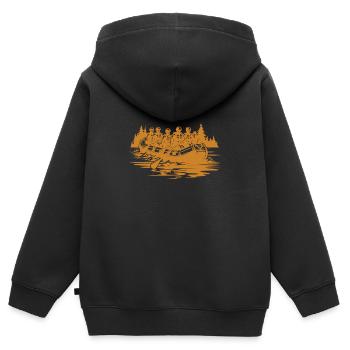 Rafting - Kinder Premium Organic Zip Hoodie - Schwarz - Hinten - AI Model Kid Male (0cm)