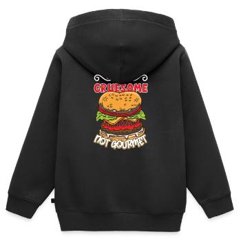 Horror Burgers Fast-Food Halloween Nourriture effrayante Monste - Sweat Premium à capuche zippé enfant bio - noir - Dos - AI Model Kid Male (0cm)