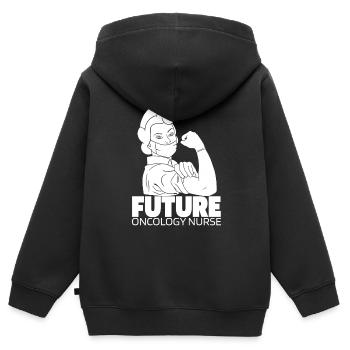 Krankenschwester Zukunft - Kinder Premium Organic Zip Hoodie - Schwarz - Hinten - AI Model Kid Male (0cm)