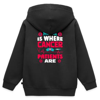 Infirmière patiente - Sweat Premium à capuche zippé enfant bio - noir - Dos - AI Model Kid Male (0cm)
