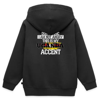 Uganda - Kids Premium Organic Zip-up Hoodie - black - Back - AI Model Kid Male (0cm)