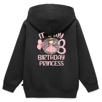 Birthday Princess 3 Years Old Bday Party Gift - Kinder Premium Organic Zip Hoodie - Schwarz - Hinten - AI Model Kid Male (0cm)