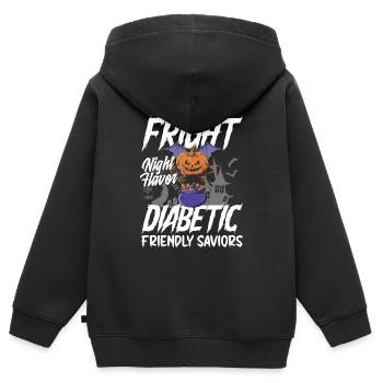 Fright Night Flavors Diabetic-Friendly Saviors - Kinder Premium Organic Zip Hoodie - Schwarz - Hinten - AI Model Kid Male (0cm)