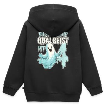 Dieser kleine Quälgeist ist 4 - vier Jahre - 4. - Kinder Premium Organic Zip Hoodie - Schwarz - Hinten - AI Model Kid Male (0cm)