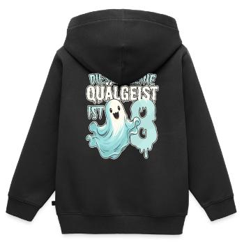 Dieser kleine Quälgeist ist 8 - acht Jahre - 8. - Kinder Premium Organic Zip Hoodie - Schwarz - Hinten - AI Model Kid Male (0cm)