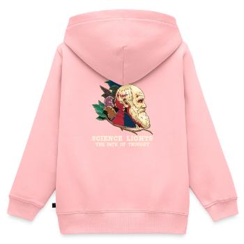 Charles Darwin Atheistischer Atheismus - Kinder Premium Organic Zip Hoodie - Rosa - Hinten - AI Model Kid Female (0cm)