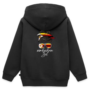 Zimbabwe - Sweat Premium à capuche zippé enfant bio - noir - Dos - AI Model Kid Male (0cm)