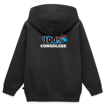 Congo - Sweat Premium à capuche zippé enfant bio - noir - Dos - AI Model Kid Male (0cm)