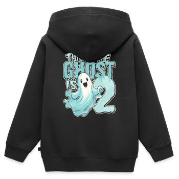 Dieser kleine Quälgeist ist 2 - zwei Jahre - 2. - Kinder Premium Organic Zip Hoodie - Schwarz - Hinten - AI Model Kid Male (0cm)