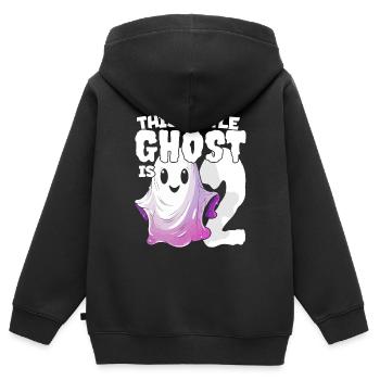 Dieser kleine Quälgeist ist 2 - zwei Jahre - 2. - Kinder Premium Organic Zip Hoodie - Schwarz - Hinten - AI Model Kid Male (0cm)