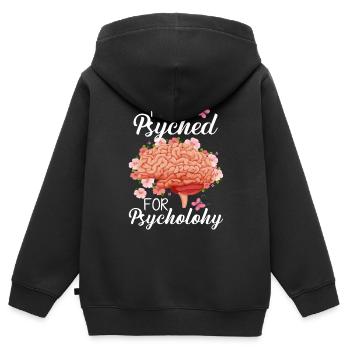 I Get Psyched For Psychology - Kids Premium Organic Zip-up Hoodie - black - Back - AI Model Kid Male (0cm)
