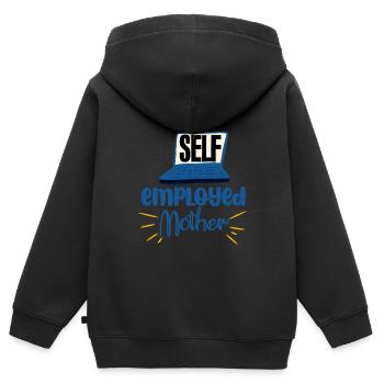Mère indépendante 4 - Sweat Premium à capuche zippé enfant bio - noir - Dos - AI Model Kid Male (0cm)
