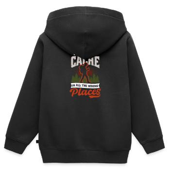 Geocaching Looking For Cache In All Wrong Places - Kids Premium Organic Zip-up Hoodie - black - Back - AI Model Kid Male (0cm)