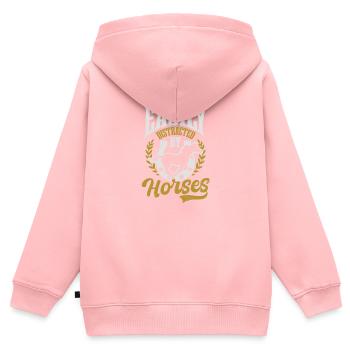Pferdeliebhaber lässt sich leicht von Pferden ablenken - Kinder Premium Organic Zip Hoodie - Rosa - Hinten - AI Model Kid Female (0cm)