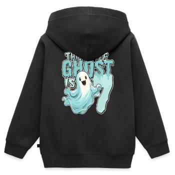 Ce petit ravageur a 7 - sept ans - 7. - Sweat Premium à capuche zippé enfant bio - noir - Dos - AI Model Kid Male (0cm)