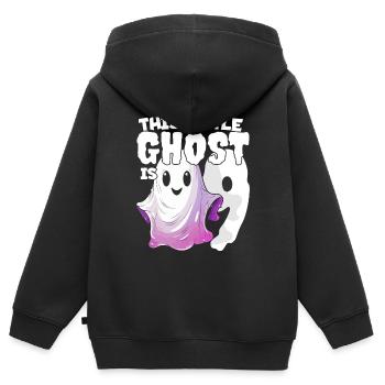 This little pest is 9 - nine years old - 9. - Kids Premium Organic Zip-up Hoodie - black - Back - AI Model Kid Male (0cm)