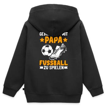 Papa Fussball Geschenkidee Kinder - Kinder Premium Organic Zip Hoodie - Schwarz - Hinten - AI Model Kid Male (0cm)