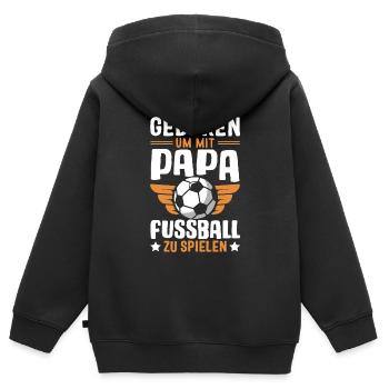 Geboren Vater Sohn Fußball - Kinder Premium Organic Zip Hoodie - Schwarz - Hinten - AI Model Kid Male (0cm)