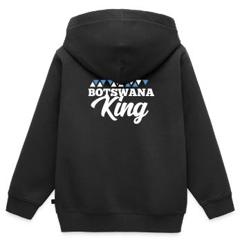 Botswana - Kinder Premium Organic Zip Hoodie - Schwarz - Hinten - AI Model Kid Male (0cm)