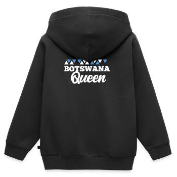 Botswana - Kinder Premium Organic Zip Hoodie - Schwarz - Hinten - AI Model Kid Male (0cm)