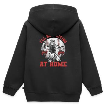 Softball - Sweat Premium à capuche zippé enfant bio - noir - Dos - AI Model Kid Male (0cm)
