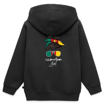 Kamerun - Kinder Premium Organic Zip Hoodie - Schwarz - Hinten - AI Model Kid Male (0cm)