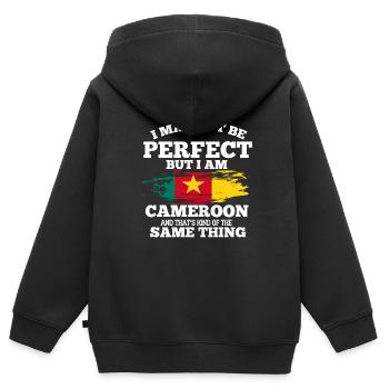 Kamerun - Kinder Premium Organic Zip Hoodie - Schwarz - Hinten - AI Model Kid Male (0cm)