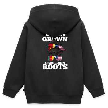 Kamerun - Kinder Premium Organic Zip Hoodie - Schwarz - Hinten - AI Model Kid Male (0cm)