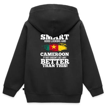 Kamerun - Kinder Premium Organic Zip Hoodie - Schwarz - Hinten - AI Model Kid Male (0cm)